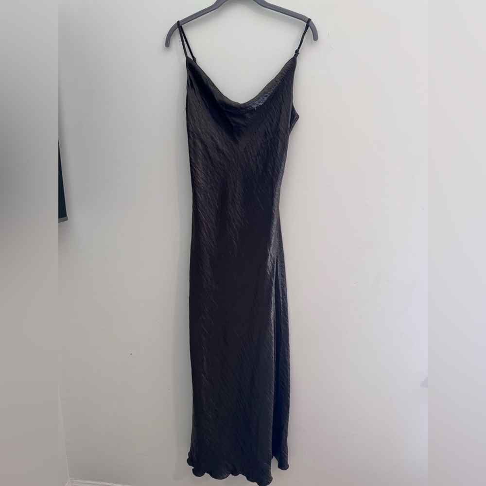 Molly Bracken Sleek Strap Dress in Gunmetal NWT